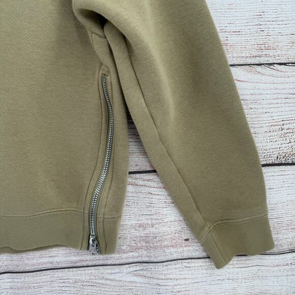 Nike AIR Rally Crew Sweatshirt Womens Small Green Side Zip Big Swoosh Logo - Picture 5 of 12